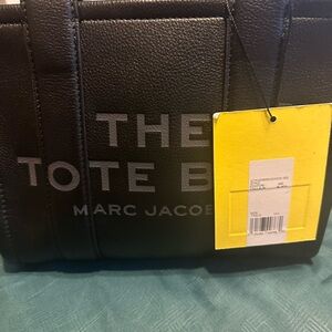 Black small leather tote